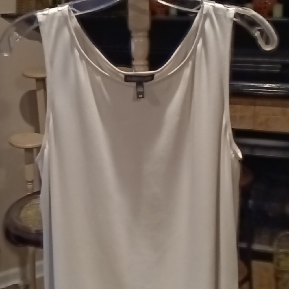 Final Price Eileen Fisher Beige Sleeveless Blouse W Side Slits Size S/P View 4